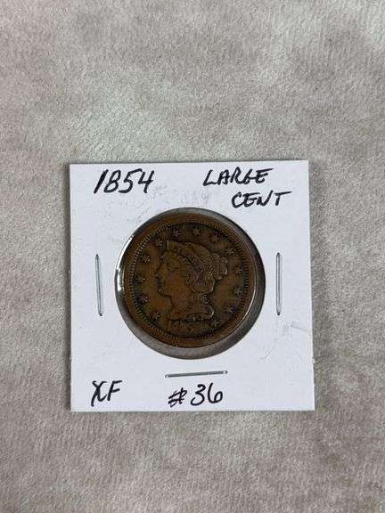 1854 Large Cent XF
