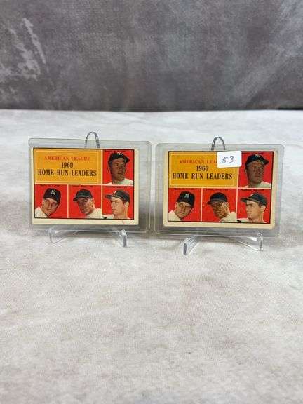 2x 1960 Topps Mickey Mantle HR leaders