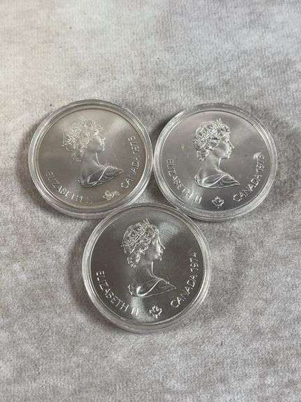 Lot Of 3 Canadian Olympics 5 Dollar Silver Coins