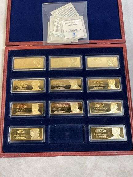 Lot Of 11 24K Gold Plated US Presidential Bars