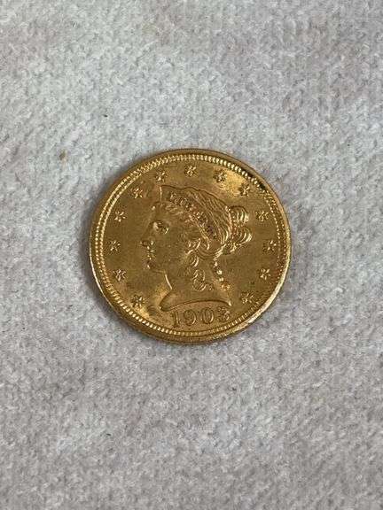 1903 2.5 Dollar Liberty Head Gold Piece UNC