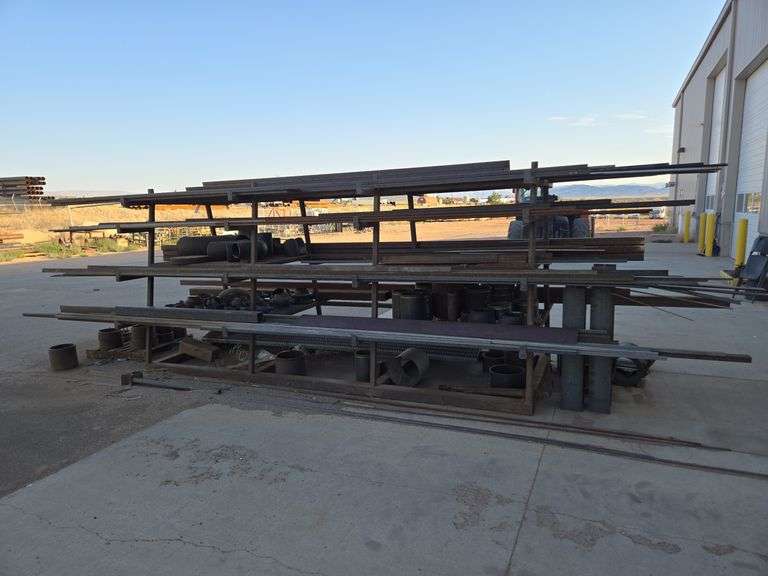 Metal rack w/ misc metal