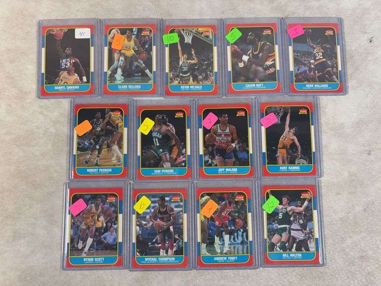 13 Card 1986 Fleer basketball Lot (Semi-Stars)