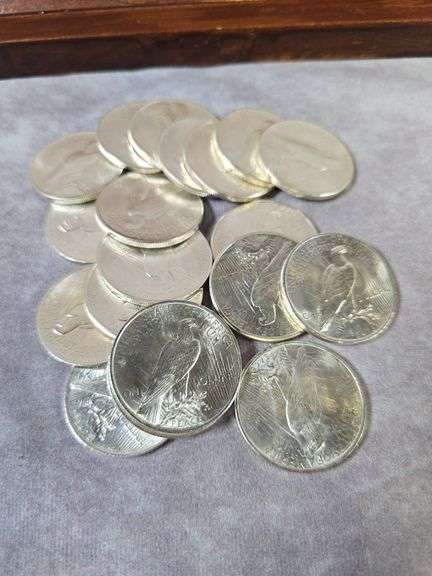 ROLL OF 20 PEACE DOLLARS