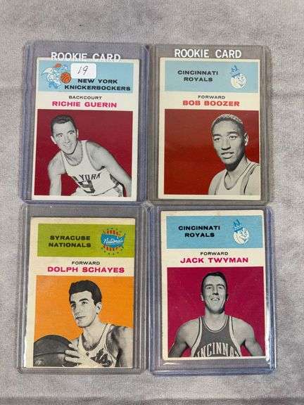 1961-1962 Fleer basketball 4 cards with 2 Rookies