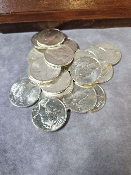 ROLL OF 20 PEACE DOLLARS AU-UNC