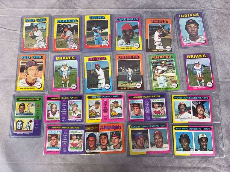 1975 Topps baseball 20 card Star lot with no duplicates
