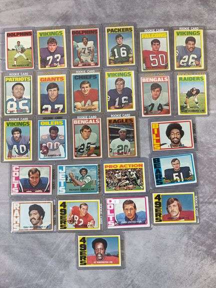 1972 Topps football Starter Set, 22 cards, no duplicates with 4 Stars: Unitas, Butkas, Staubach