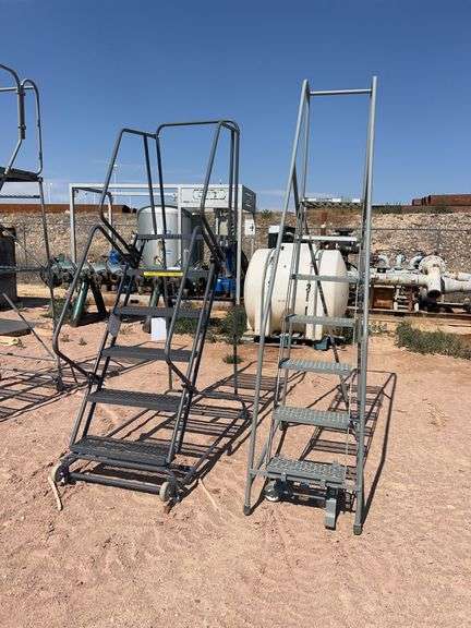 (2) Industrial rolling ladders