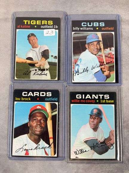 1971 Topps baseball : Brock, Kaline, Williams, McCovey
