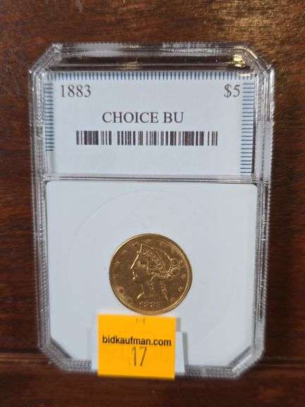 1883 $5. LIBERTY HEAD GOLD PIECE UNC
