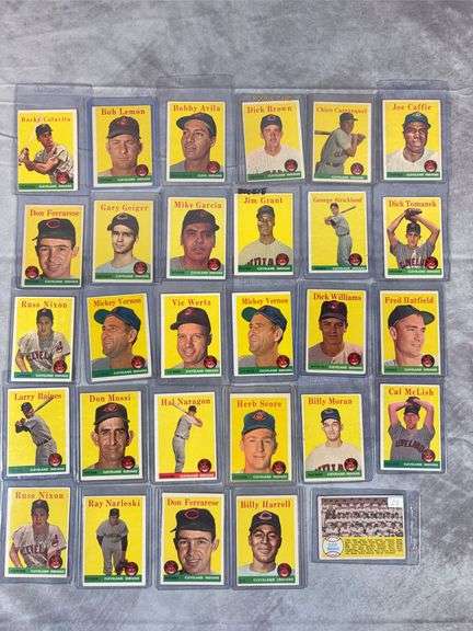 1958 Topps baseball, all Cleveland Indians, 29 cards, no duplicates