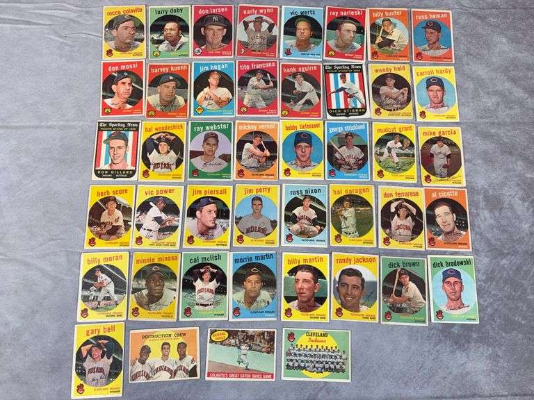 1959 Topps baseball Cleveland Indians Team Set, no duplicates