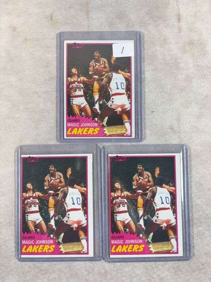 3x 1980-81 Magic Johnson 2nd year Topps