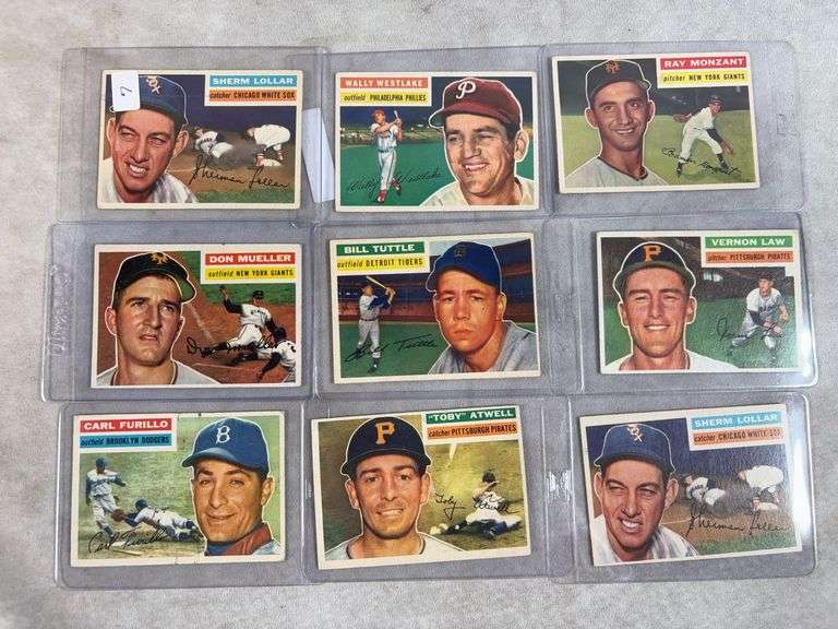 (9) 1956 Topps Baseball Cards