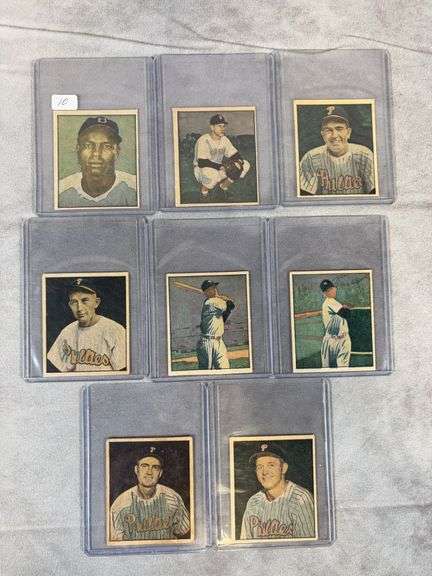 1951 Berk Ross baseball 8 cards, no duplicates