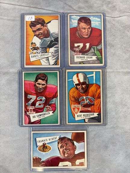 1952 Bowman Large football, 5 cards w/Dante Lavelli