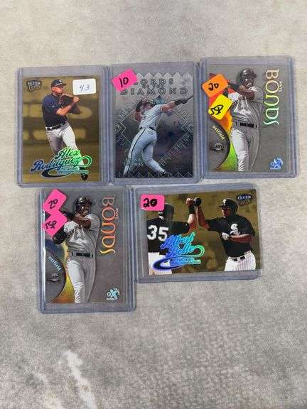 1999 Fleer Gold Medallion Alex Rodriguez & Albert Belle, 2x 1999 E-X Century Barry Bonds 1999 Topps