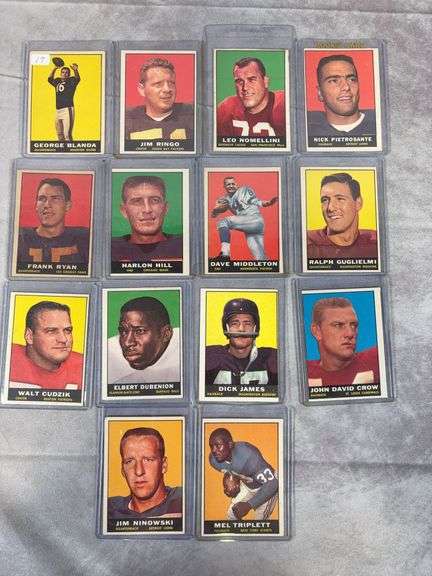 1961 Topps football, 14 cards w/Blanda, Ringo, Nomellini
