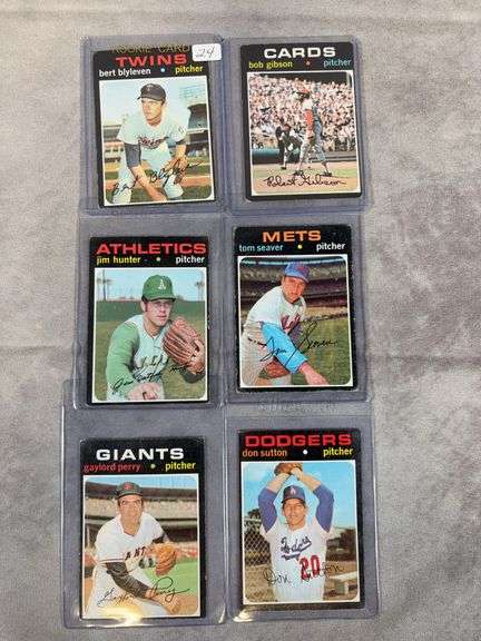 1971 Topps baseball 6 pitchers, no duplicates,