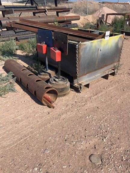 Metal bin w/ misc metal