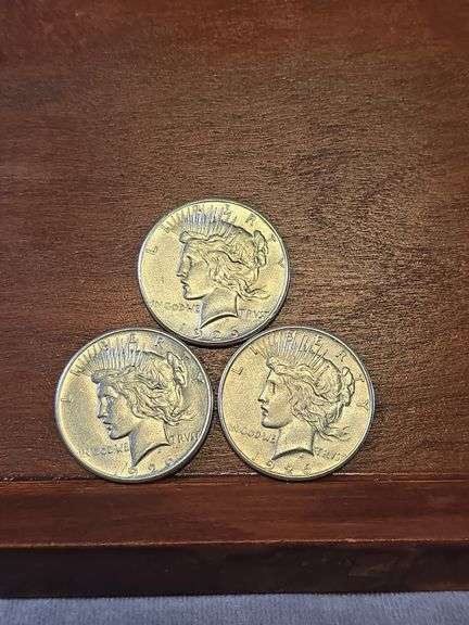 LOT OF 3-1926S PEACE DOLLARS AU-UNC