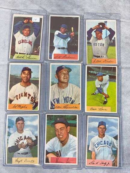 1954 Bowman baseball, no duplicates, 9 cards