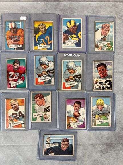 1952 Bowman football Starter Set, Small 13 cards, no duplicates, all in order