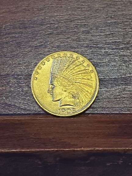 1908 $10. INDIAN HEAD GOLD PIECE AU