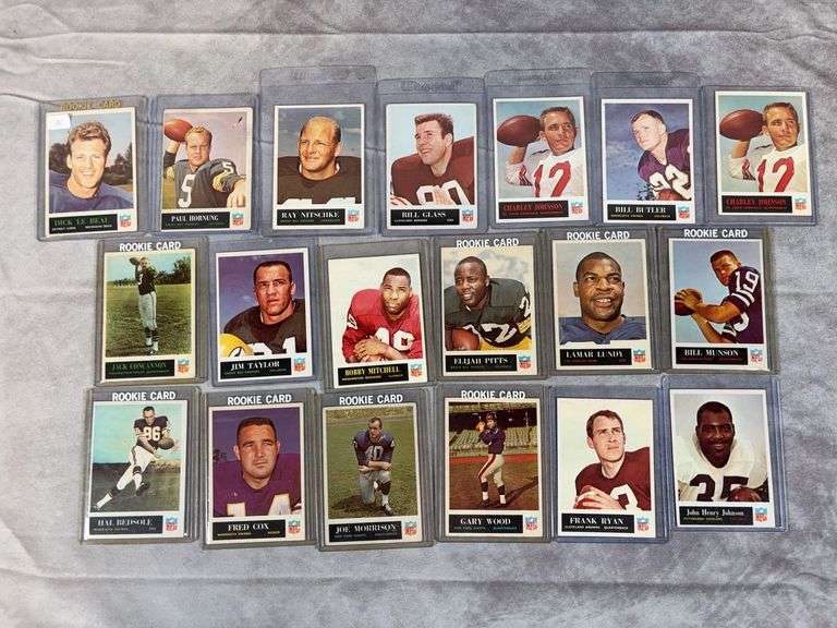 1965 Philadelphia football Starter Set, 19 cards, no duplicates, LeBeau & 8 other Rookies