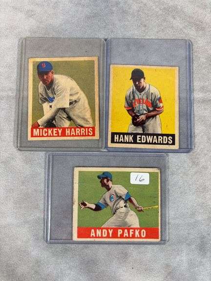 1948 Leaf baseball: Andy Pafko, Mickey Harris, Hank Edwards