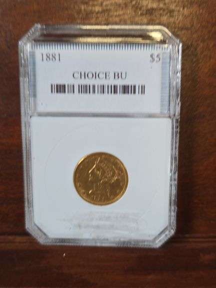 1881 $5. LIBERTY HEAD GOLD PIECE UNC